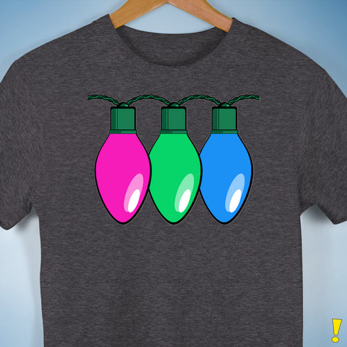 Polysexual Pride Christmas Lights Premium Unisex T-Shirt - Dark Grey Heather